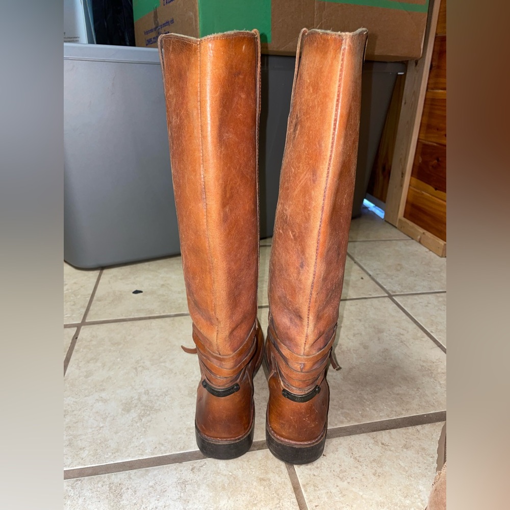 Frye Riding Boot cognac belted boot - Picture 5 of 9